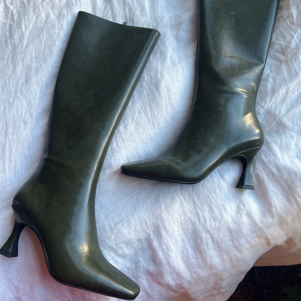 Jeffery Campbell Checkmate Boots in Dark Green